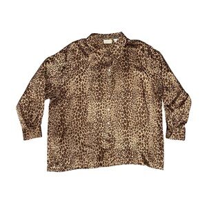 100% Silk Vintage 90s y2k 2000s Button Down Blouse